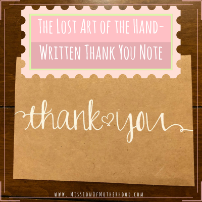 The Lost Art of the Hand Written Thank You Note