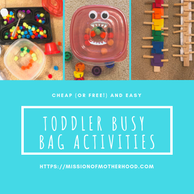 Toddler busy bag activities