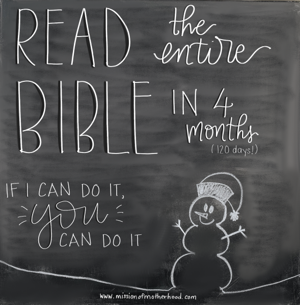 You Can Read The Entire Bible In 120 Days Mission Of Motherhood